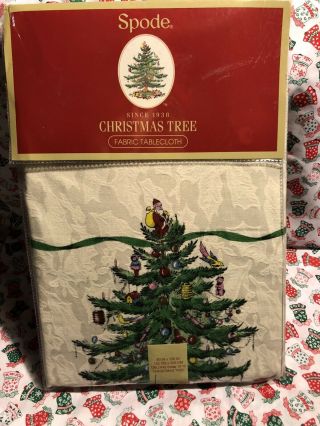 Spode Christmas Tree 60 " X 120 " Table Cloth In Package