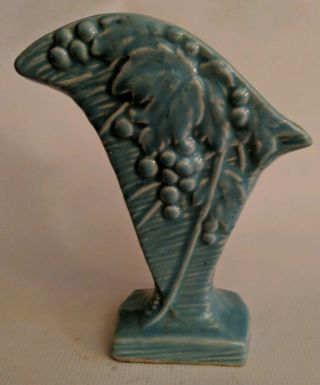 Rare Vintage Mccoy Pottery Grape Vine Vase 1940 Planter Pastel Turquoise
