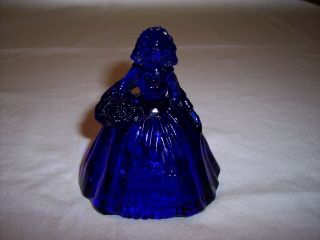 Boyd Glass 1985 Cobalt Blue Colonial Doll Figurine - Helen 8 W/tag