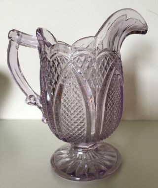Antique Victorian Pressed Glass Creamer Davidson? Greener? Moore? 1880’