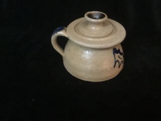 Bruce Stebner Salt Glazed Stoneware Pottery Candleholder/ Oil Lamp 4