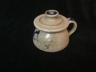 Bruce Stebner Salt Glazed Stoneware Pottery Candleholder/ Oil Lamp 5