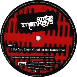 Arctic Monkeys.  Record Label Sticker.  I Bet That You Look Good On The Dancefloor