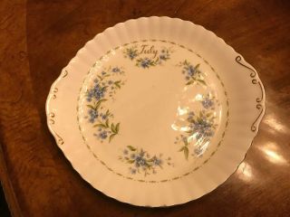 Vintage Royal Albert Flower Of The Month July Forget Me Not 10.  5 " Serving Plate