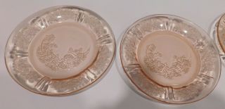 2 Vintage Federal Sharon Cabbage Rose Pink Depression Glass 6 " Plates