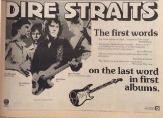 Dire Straits - Rare Poster Advert - Debut Album - 22/07/1978