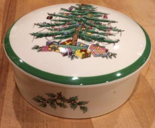 Spode Christmas Tree 5 Inch Covered Candy Dish