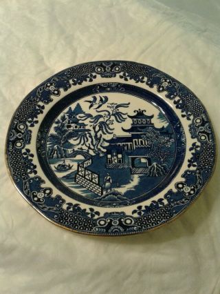 Vintage Burleigh Ware Willow / Blue Willow Dinner Plates (2)