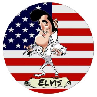 Elvis (tv & Film) - Fun Souvenir Novelty Round Fridge Magnet - Tv / / Gifts