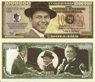 Frank Sinatra Ol Blue Eyes Million Dollar Bills X 2 I Did It My Way Singer Actor