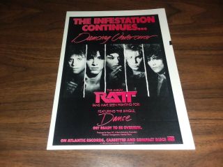 Ratt 1986 Dancing Undercover Advertisement 8 " X11 " Pin - Up Mini - Poster