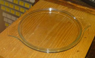475 - C 28 Pyrex Round Clear Glass Replacement Lid w/Tab Handles,  fits 2 1/2 quart 2