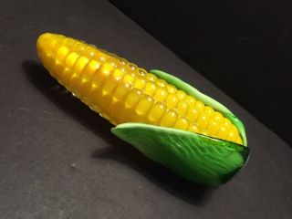 Vintage Hand Blown Murano Style Art Glass Ear Of Corn On The Cob Paperweght 2