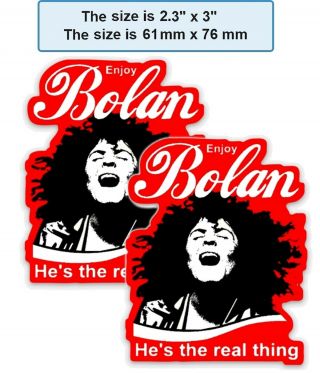 2 X Marc Bolan Kiss - Cut Fridge Magnets - Enjoy Bolan - He 