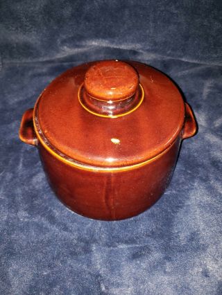Vintage West Bend Brown Dipped Bean Pot