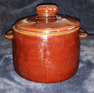 Vintage West Bend Brown Dipped Bean Pot 2
