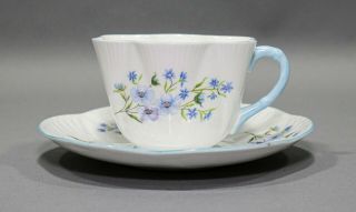 Vintage Shelley Blue Rock Tea Cup and Saucer Fine Bone China England 13591 2