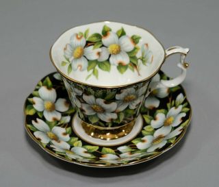 Vintage Royal Albert Dogwood Tea Cup And Saucer Bone China Flora Series England