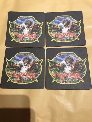 Iron Maiden Trooper Beer Mats Rugby World Cup Rare X 4