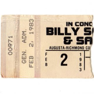 Billy Squier & Saga Concert Ticket Stub Augusta Ga 2/2/83 Stroke Me