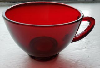 10 Vintage Anchor Hocking Royal Ruby Red Punch Tea Cups