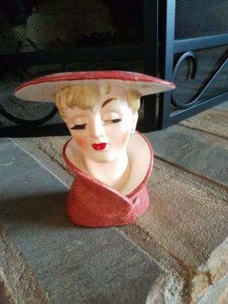 5 3/4  Relpo K1009b Lady Head Vase Vintage Headvase