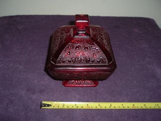 Vintage Ruby Red Glass Candy Dish