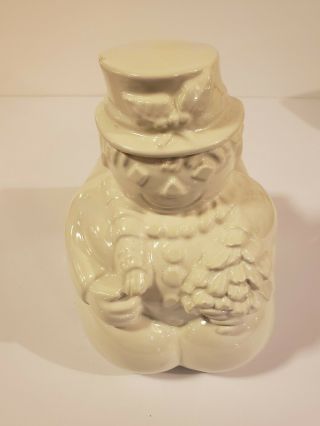 Vintage Style Haeger Pottery Ceramic Snowman Planter Usa