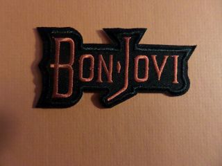 Bon - Jovi Group Red & Black Embroidered 2 - 1/2 X 1 - 3/4 Iron On Patch