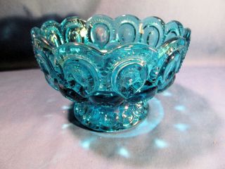 Vintage Colonial Blue Moon & Stars Footed Candy Dish
