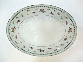Abingdon Fine Porcelain China Japan Oval Vegetable Bowl Rose/silver Pattern