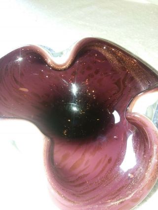Vintage Barbini Murano Plumb Purpleish Ash Tray 2