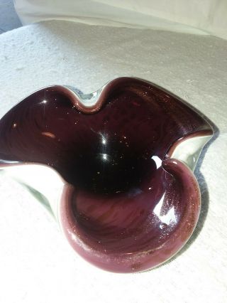 Vintage Barbini Murano Plumb Purpleish Ash Tray 3
