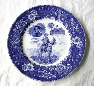 10 " Jonroth Adams Old English Staffordshire Blue Transferware Plate Buffalo Bill