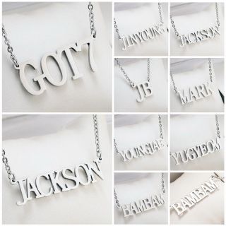 Korean Fashion Kpop Got7 Name Letter Stainless Steel Pendant Necklace