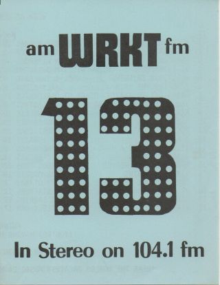 Wrkt 1300 104.  1 Cocoa Beach Florida Radio Music Survey June 24,  1974