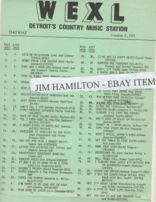 Wexl 1340 Royal Oak Michigan Radio Music Survey November 8,  1971