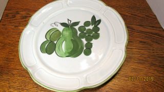Vintage 1967 Los Angeles Potteries Decorative Plate Avocado Green Mid Century