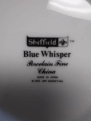 5 SHEFFIELD Porcelain BLUE WHISPER 1985 China Round Platinum Berry Bowls 5 1/2 