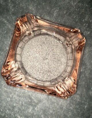 Vintage Macbeth - Evans Pink Depression glass ashtrays.  3”x3” 2