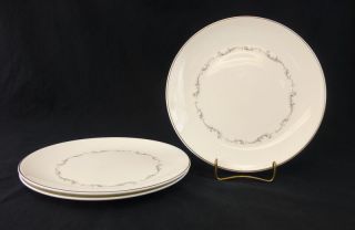 Royal Doulton Coronet Set Of 3 Dinner Plates England China H4947 Gray Bs White