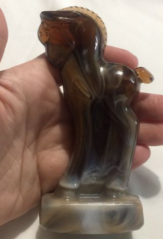 Vintage Imperial Glass Brown Slag Horse Foal Figurine