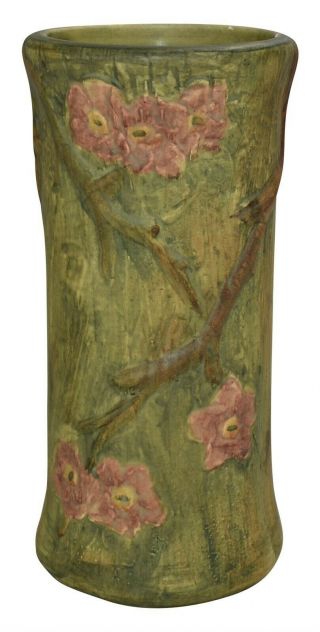 Vintage Weller Pottery Flemish Woodcraft Tall Floral Vase 3