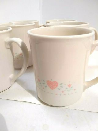 Corning Corelle " Forever Yours " Cups/mugs Set Of 6