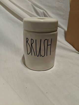 RAE DUNN Toothbrush Holder With Lid Large Letters BRUSH 2