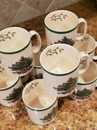 Spode Christmas Tree Coffee Cups Mug Cocoa Hot Chocolate Set Of 8 3324 England