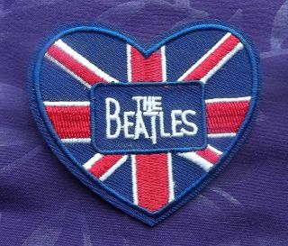 The Beatles Embroidered Patch Heart Uk Flag John Lennon Paul Mccartney Diy