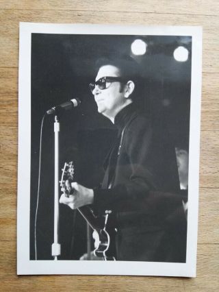 Roy Orbison Vintage Photo 1960s On Stage,  Ink Stamp On Back