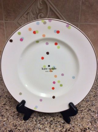 Kate Spade Market Street Confetti Polka Dots Accent Plate Individually Nwt