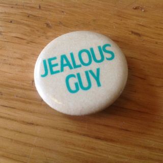 Roxy Music Badge Official Promotional Badge Jealous Guy 1980 Bryan Ferry